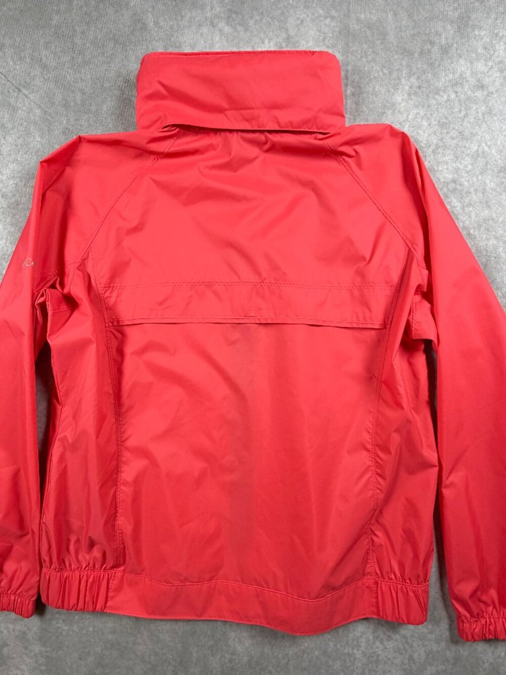 Columbia Womens Rain Jacket Nylon Red Hooded Windbreaker XL Omni-Tech - Picture 2 of 7